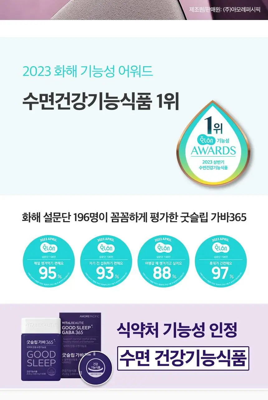 [수면기능성] 바이탈뷰티 굿슬립가바 365 (14일분) 상세페이지 2